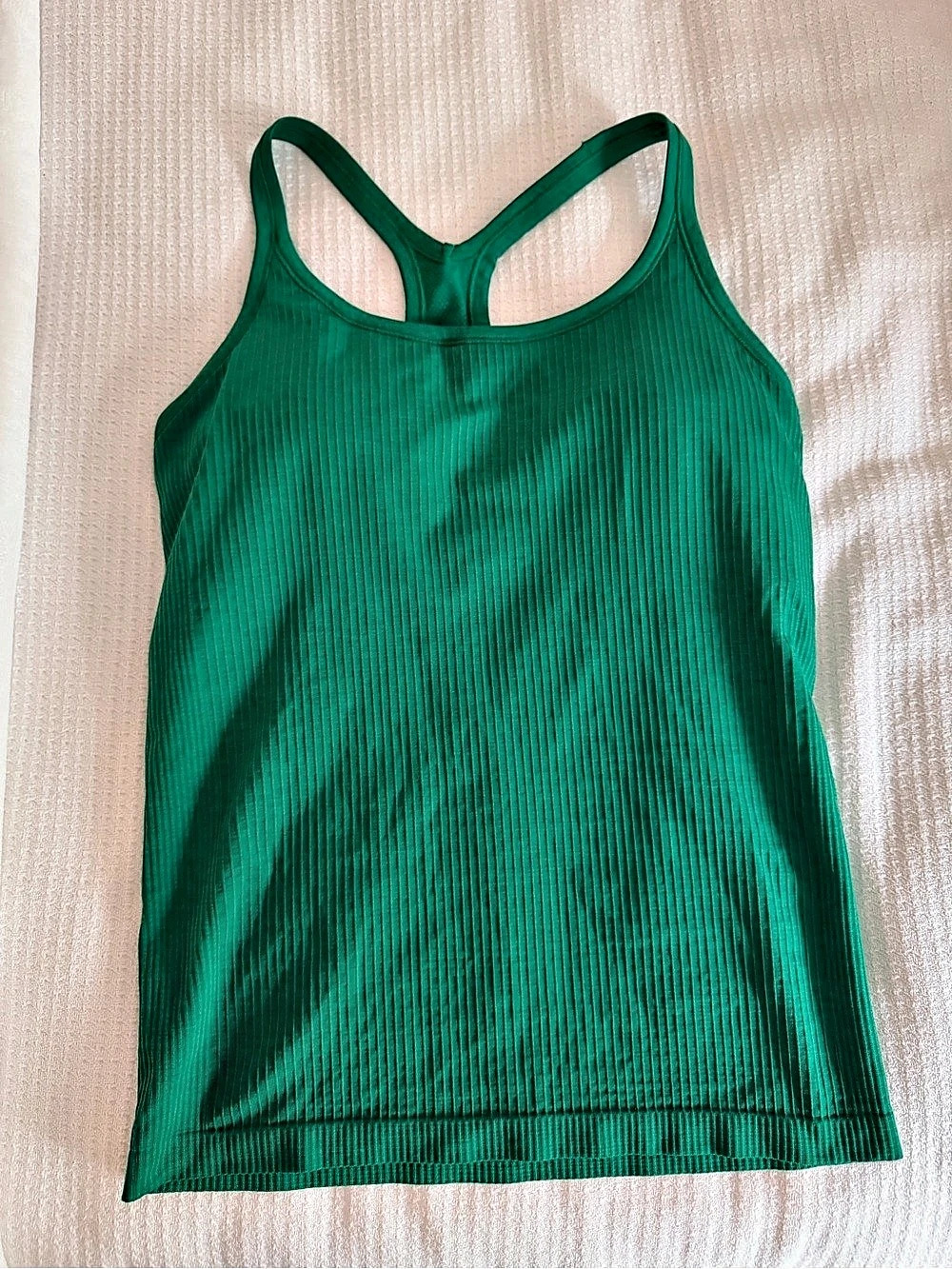 Lululemon Ebb to Street Cropped Racerback Tank Top Green Like New